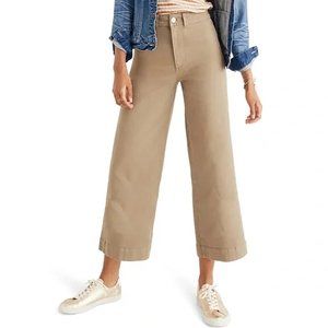 Madewell, Emmett crop wide leg jean, khaki color, Sz 28P